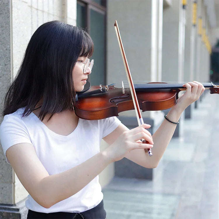 4/4 Full Size Acoustic Violin Handmade Solid Wood Violin, Violin