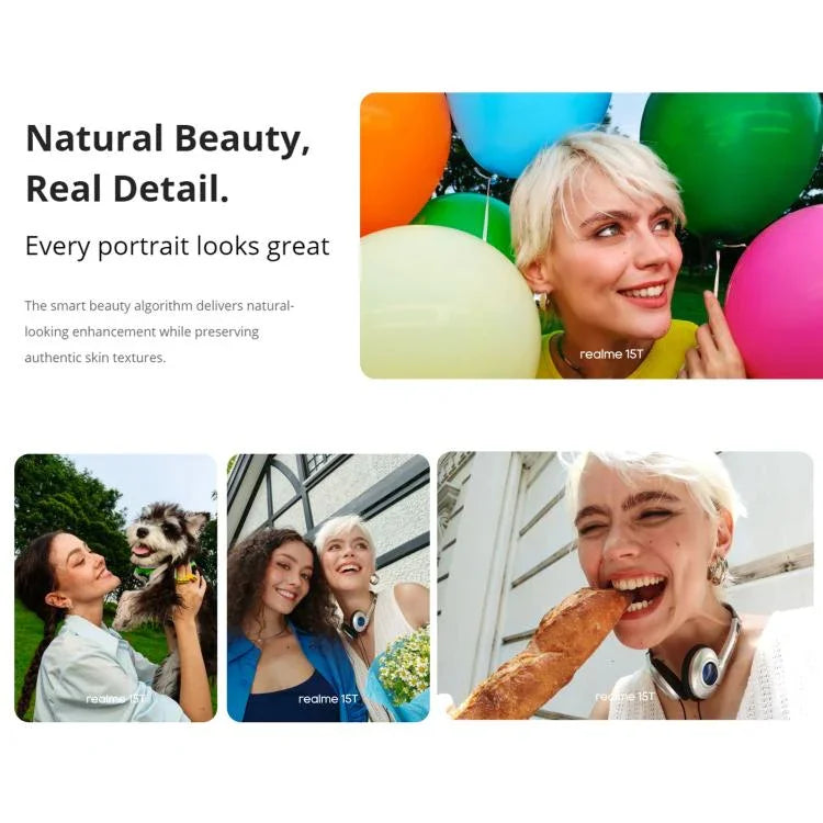 Realme 15T, 12GB+256GB, Screen Fingerprint Identification, 6.57 inch Realme UI 6.0 Android 15 MediaTek Dimensity 6400 Max Octa Core, NFC, Network: 5G, 12GB+256GB