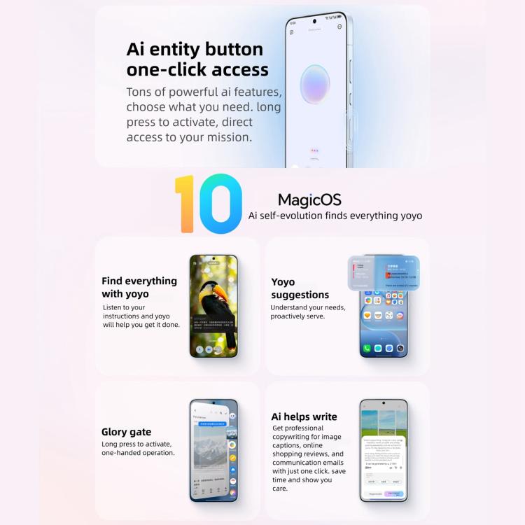 Honor 500 Pro, 12GB+512GB, Screen Fingerprint, 6.55 inch MagicOS 10.0 / Android 16 Snapdragon 8 Elite Gen 4 Octa Core, Network: 5G, NFC, OTG, Honor 500 Pro, 12GB+512GB