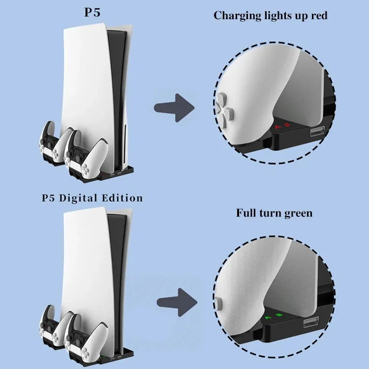 iplay HBP-269 For PS5 De / UHD Charging Stand Vertical Base Holder With Handle Charger, iPega HBP-269
