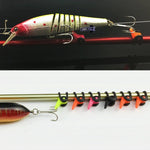 10 PCS Multiple Color Plastic Fishing Rod Pole HooK Keeper Lure Spoon Bait Holder , Random Color Delivery
