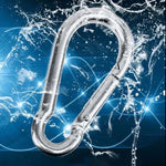 M12 Stainless Steel Carabiner Spring Hook Multi-tool Mountaineering Buckle Lock Camping Hook Rope, Inner Diameter: 11.73mm, M12