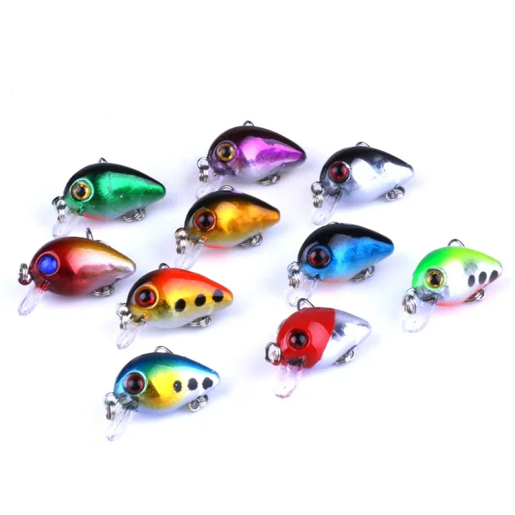 HENGJIA 10 PCS 3cm/1.5g Luya Rock Fishing Lures Bait Bionic Kit with Plastic Box, Box014