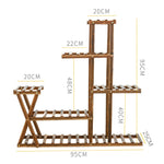 Wooden Plant Flower Display Stand Wood Pot Shelf Storage Rack, without Wheel