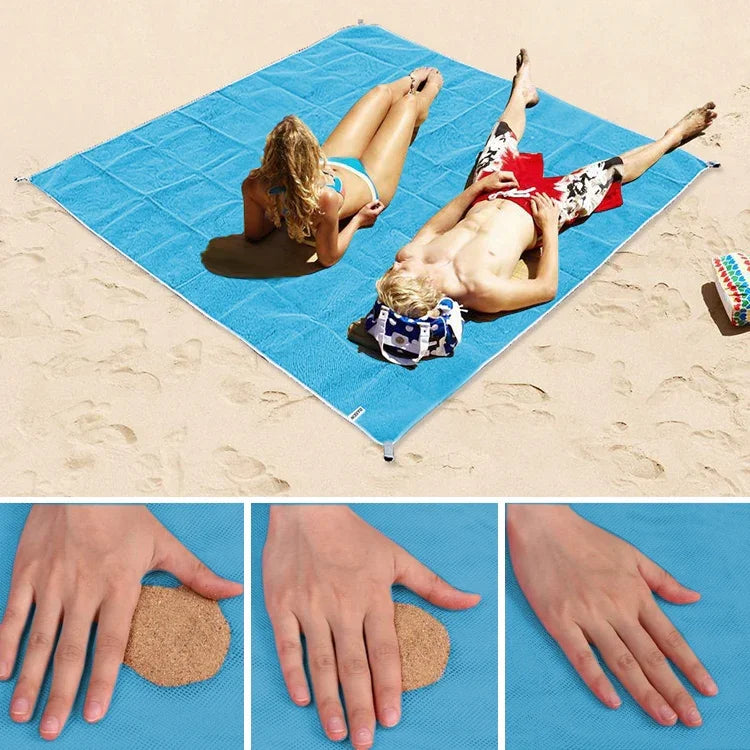 Sand Free Mat Lightweight Foldable Outdoor Picnic Mattress Camping Cushion Beach Mat, Size: 2x2m, 2 x 2m(Pink), 2 x 2m(Green), 200x200m Blue