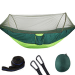 Portable Outdoor Camping Full-automatic Nylon Parachute Hammock with Mosquito Nets, Size : 290 x 140cm, 290x140cm Green, 290x140cm Blue, 290x140cm Orange, 290x140cm Camouflage, 290x140cm Army Green, 290x140cm Black, 290x140cm Dark Blue                 ...