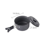 DS-500 Outdoor Camping Ultra Light Weight 15 Piece Cookware Stackable Set for 4-5 People, Size: Large, DS-500 Size: Large
