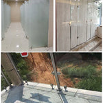 201 Stainless Steel Glass Fish Mouth Support Rod Fixing Clip with 14x80mm Rod, Specification: L, L, with 14x80mm Rod