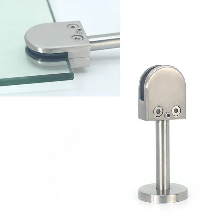201 Stainless Steel Glass Fish Mouth Support Rod Fixing Clip with 14x80mm Rod, Specification: XL, XL, with 14x80mm Rod