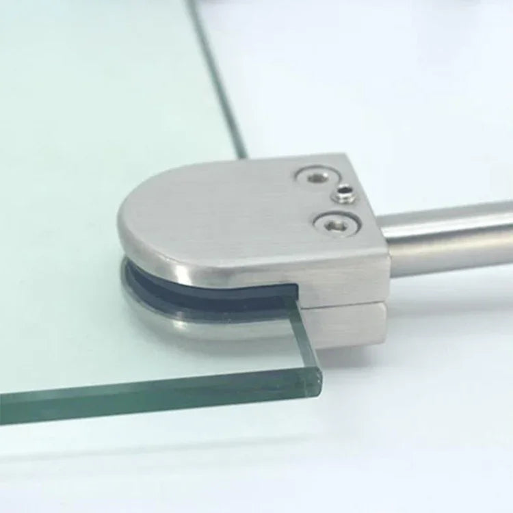201 Stainless Steel Glass Fish Mouth Support Rod Fixing Clip with 14x100mm Rod, Specification: S, S, with 14x100mm Rod