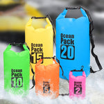 Outdoor Waterproof Single Shoulder Bag Dry Sack PVC Barrel Bag, Capacity: 5L, Capacity: 5L (Pink), Capacity: 5L (Green), Capacity: 5L (Sky Blue), Capacity: 5L (Yellow), Capacity: 5L (Black), Capacity: 5L (Dark Blue), Capacity: 5L (Orange)