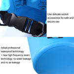 Outdoor Waterproof Double Shoulder Bag Dry Sack PVC Barrel Bag, Capacity: 30L, Capacity: 30L (Green), Capacity: 30L (Sky Blue), Capacity: 30L (Yellow), Capacity: 30L (Black), Capacity: 30L (Dark Blue), Capacity: 30L (Orange), Capacity: 30L (Pink)