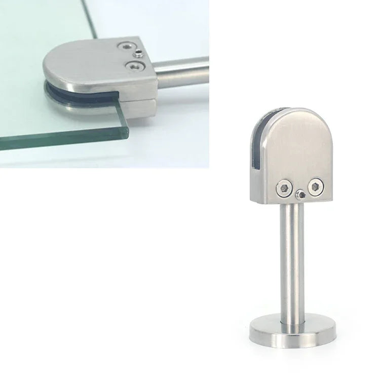 304 Stainless Steel Glass Fish Mouth Support Rod Fixing Clip with 14x40mm Rod, Specification: S, S, with 14x40mm Rod