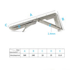 14 inch K Type Wall-mounted Foldable Stainless Steel Spring Storage Shelf for Dining Table, 14 inch