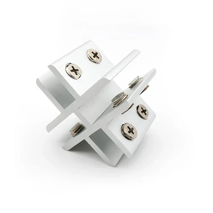 Cross-type Aluminum Alloy Glass Combination Clamp Cabinet Partition Fixing Clip, Cliped 8-10mm, Cross-type Cliped 8-10mm