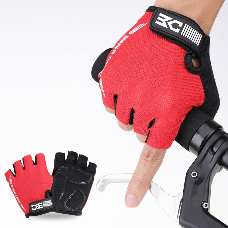 BaseCamp BC-204 Bicycle Half Finger Gloves Lycra Fabric Cycling Gloves, Size: XL, Size: XL