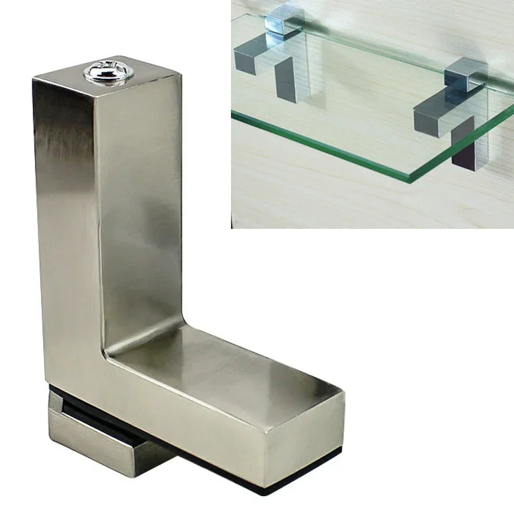 3-24mm F Type Brushed Zinc Alloy Fixed Clip Glass Wood Layer Board Bracket, 3-24mm Brushed
