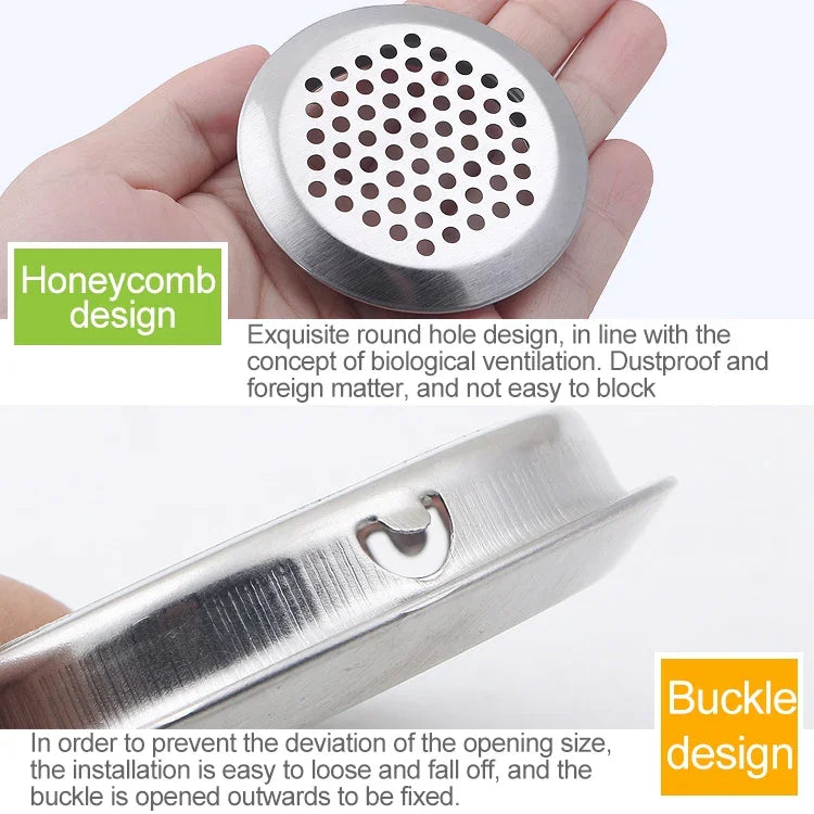 10pcs Bevel Surface 29mm Cabinet Round Air Vent Stainless Steel Louvered Grille Cover Vents with Little Holes, 29mm Bevel