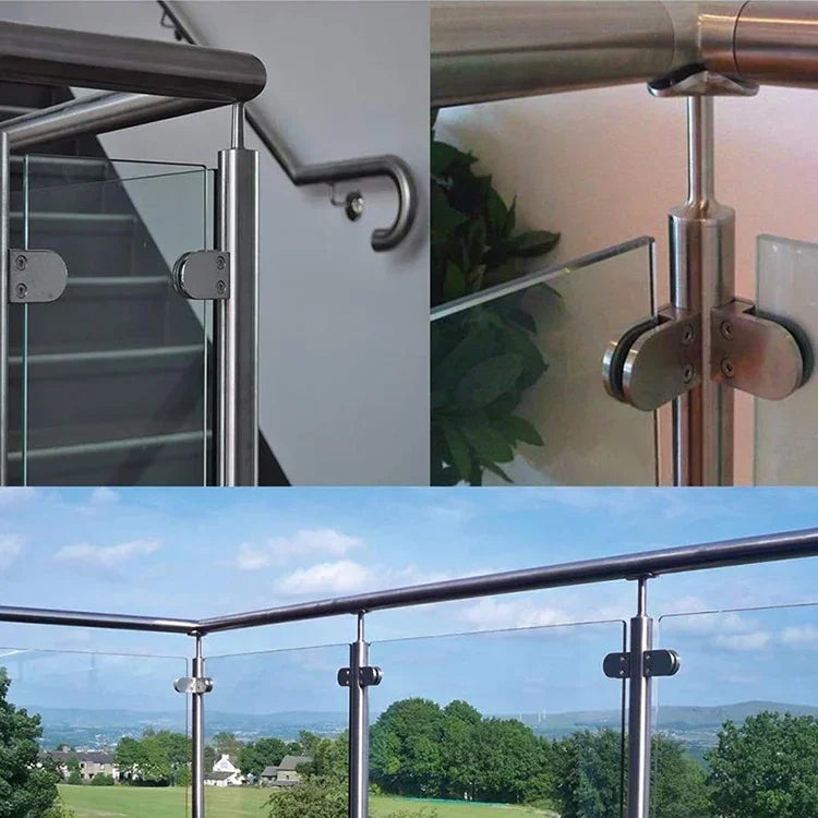5-8mm Flat Bottom Matte Polished  201 Stainless Steel Fixed Clip Railing Glass Wood Layer Board Clamp Bracket, 5-8mm, Flat Bottom, 201 Stainless Steel
