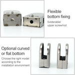 8-12mm Flat Bottom Matte Polished  304 Stainless Steel Fixed Clip Railing Glass Wood Layer Board Clamp Bracket, 8-12mm, Flat Bottom, 304 Stainless Steel
