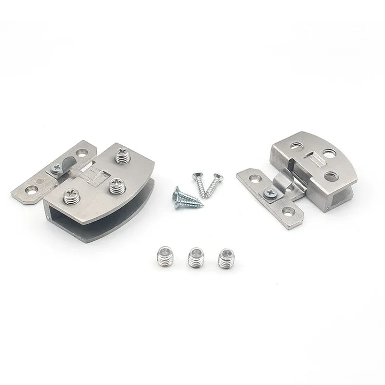 Open Hole Free Brushed Surface Glass Hinge, Size: L, 8-10mm, L