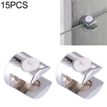 15 PCS Zinc Alloy Bright Fixed Bracket Connection 12mm Cylindrical Glass Fixing Clamp, 12mm Cylindrical