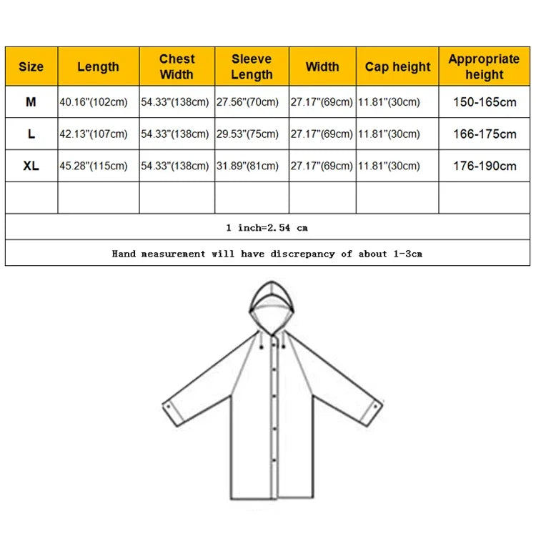 Fashion Adult Lightweight EVA Transparent Frosted Raincoat Big Hat With Pocket Size: XL, Size: XL