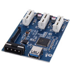 PCI-E 1 to 3 PCI Express 1 Slots Riser Card 3 PCI-E Slot Adapter PCI-E Port Multiplier Card with 60cm USB Cable