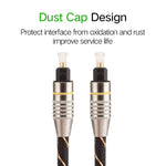10m OD6.0mm Gold Plated Metal Head Woven Net Line Toslink Male to Male Digital Optical Audio Cable, Length: 10m