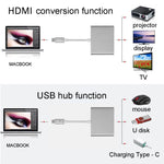 USB-C / Type-C 3.1 Male to USB-C / Type-C 3.1 Female & HDMI Female & USB 3.0 Female Adapter, Type-C+USB+HDMI (J), Type-C+USB+HDMI (G), Type-C+USB+HDMI (B), Type-C+USB+HDMI (S)