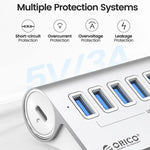ORICO M3U7 Aluminum Alloy 7-Port USB 3.2 Gen1 5Gbps HUB with 0.5m Cable, M3U7 0.5m