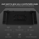Portable 360 Degree Adjustable Foldable Aluminium Alloy Desk Stand with Double CPU Fans & Mouse Pad for Laptop / Notebook, Desk Size: 420mm x 260mm, 420 x 260mm