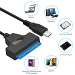 USB-C / Type-C 3.1 Male to SATA (15 Pin + 7 Pin) HDD Data Converter Cable, Length: 20cm, Type-C to SATA