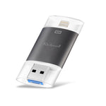 Richwell 3 in 1 32G Type-C + 8 Pin + USB 3.0 Metal Double Cover Push-pull Flash Disk with OTG Function