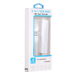 3 in 1 USB-C / Type-C + Micro USB + 4 x USB 2.0 Ports HUB Converter, Cable Length: 12cm, 3 in 1 (White), 3 in 1 (Black)