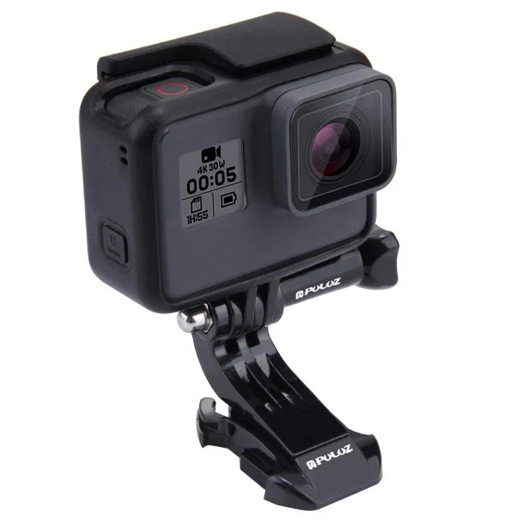PULUZ Black Vertical Surface J-Hook Buckle Mount for PULUZ Action Sports Cameras Jaws Flex Clamp Mount for GoPro, Insta360, DJI and Other Action Cameras, J-Hook Mount