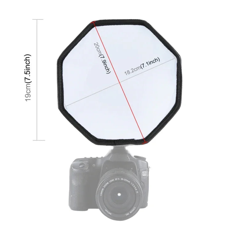PULUZ 20cm Octangle Style Foldable Soft Flash Light Diffuser Softbox, 20cm Octangle