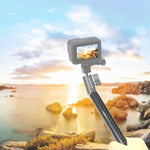 PULUZ 250mm Aluminum Alloy Carbon Fiber Floating Buoyancy Selfie-stick Extension Arm Rods for DJI, Insta360, GoPro and Other Action Cameras, 250mm