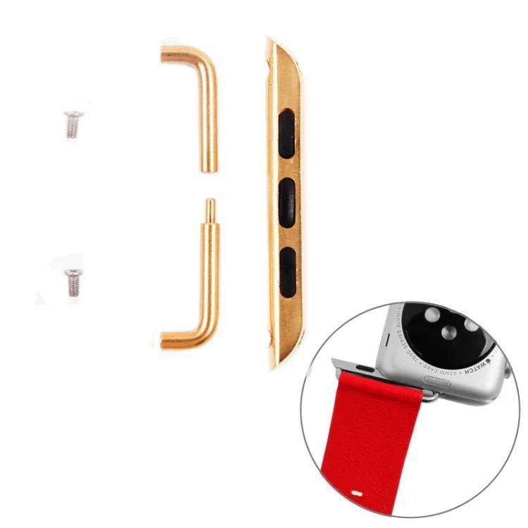 For Apple Watch 42 / 44 / 45mm Metal Strap Connector Metal Buckle, Pair