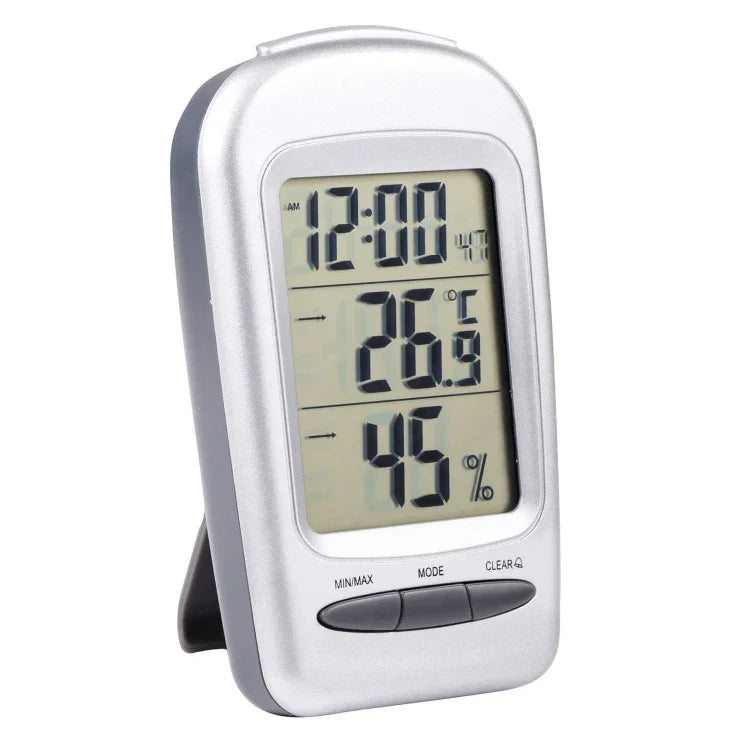 LCD Digital Desk Indoor Thermometer Hygrometer with Date / Clock / Freezing Warning, W240