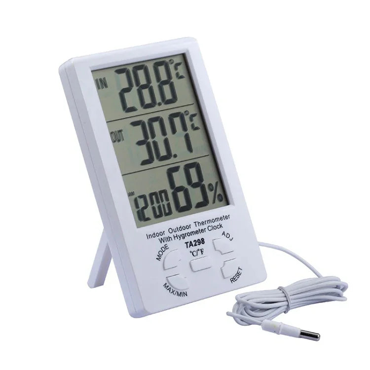 TA298 Digital LCD Humidity / Hygrometer and Thermometer with Extra Sensor Cable, TA298