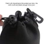 Neoprene SLR Camera Lens Carrying Bag Pouch Bag with Carabiner, Size: 10x22cm, Size: 10x22cm