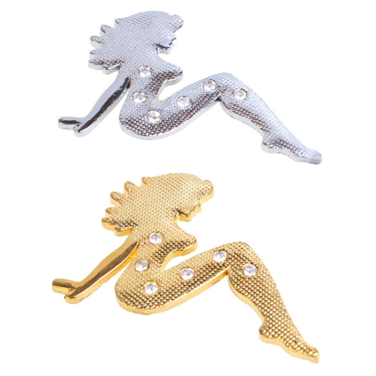 Beautiful Girl Diamond Metal Chrome Badges, Girl