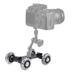 Floor Table Video Slider Track Dolly Car for DSLR Camera , Black