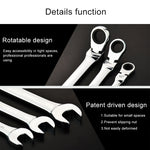 10mm Dual-use Opening Plum Ratcheting Angled Wrench , Length: 16cm, 10mm