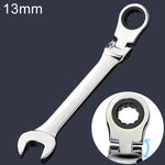 13mm Dual-use Opening Plum Ratcheting Angled Wrench , Length: 17.8cm, 13mm