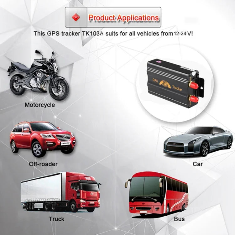 TK103A GPS / SMS / GPRS Tracker Vehicle Tracking System, Support Dual SIM Card, Specifically Designed for Car, Taxi, Truck, TK103A