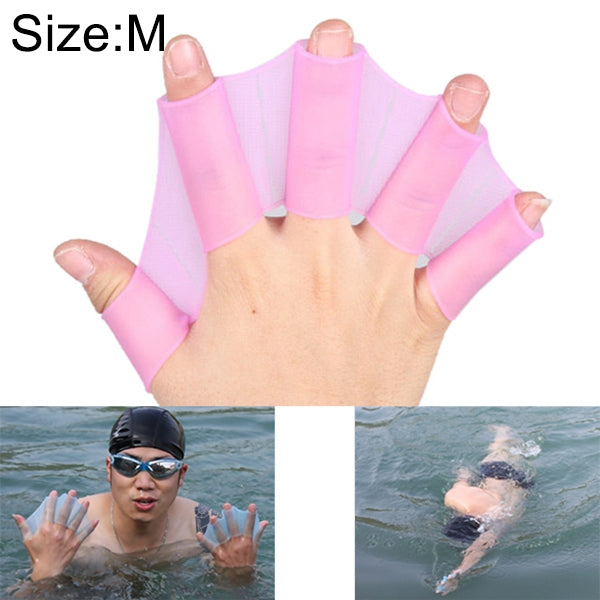 Silicone Swimming Web Fins Hand Flippers Training Gloves, M, Size: M Blue, Size: M Magenta