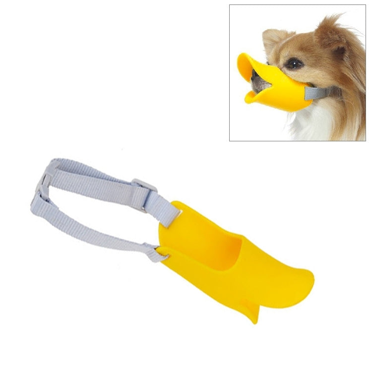 Cute Duck Mouth Shape Silicone Muzzle for Pet Dog, Size: S, S  Yellow, S  Pink, S  Coffee