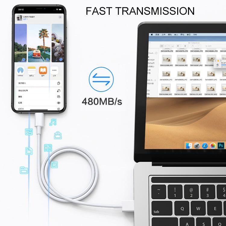 2m USB Sync Data & Charging Cable For iPhone, iPad